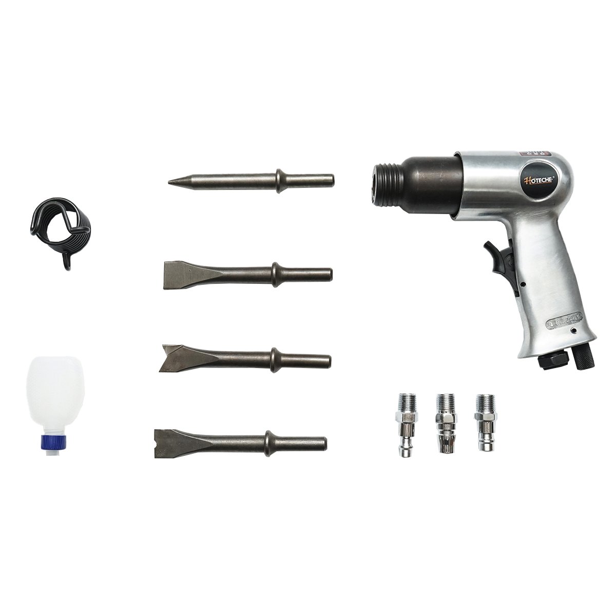Ciocan pneumatic de impact 6.3 Bar cu 3 tipuri de cuple rapide si 4 dalti Hoteche